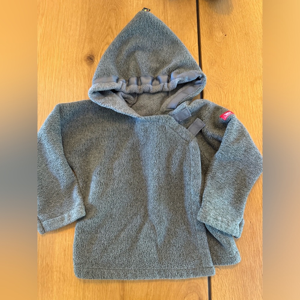 Boys 3T gray Widgeon fleece hooded with Velcro